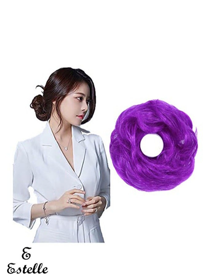 Estelle Messy Hair Bun Scrunchie with Elastic Rubber Band Ponytail Hair Extensions Updo Chignon Donut Ponytail Hairpiece Synthetic Tousled Hair for Women (Color #51P) - Image 1