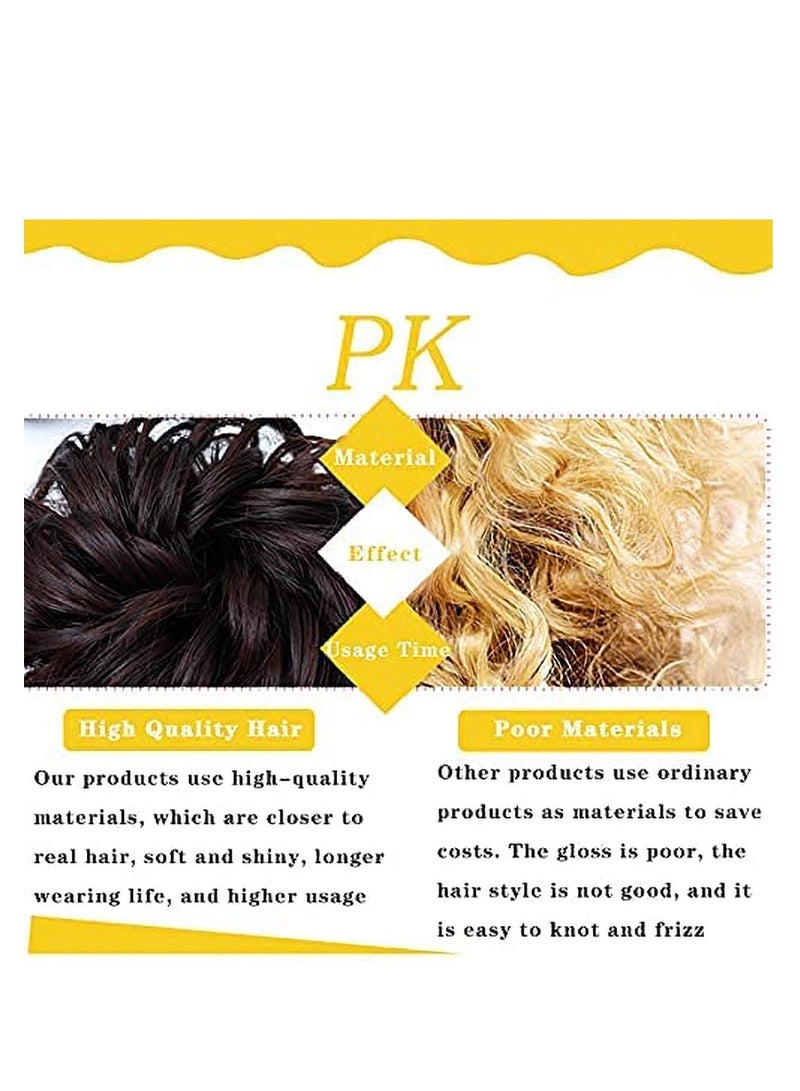 Estelle Messy Hair Bun Scrunchie with Elastic Rubber Band Ponytail Hair Extensions Updo Chignon Donut Ponytail Hairpiece Synthetic Tousled Hair for Women (Color #51P) - Image 5