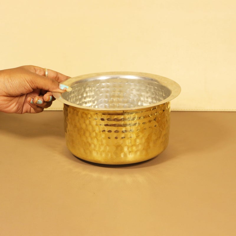 Putrika قدور برونزية مطروقة فادي شاتي مع طلاء تين | توبي | أدوات المطبخ | أواني الطهي | برونز باتيرام | باتيلاس | تابلي | بيتال | سارفا ساتي | مجموعة باجوني - فادي شاتي مطروقة (الحجم 2) - Image 3