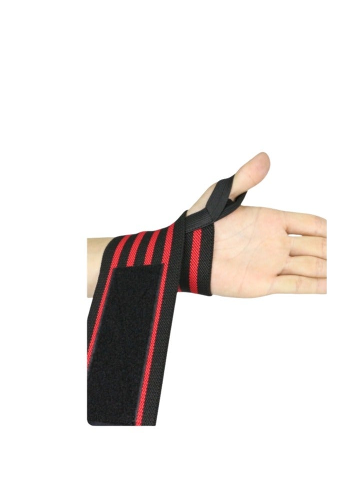 2-Piece wrist guard, fitness and sweat absorbing wrist strap (distinguishing left and right hands, 53 * 8cm, black and red) - Image 2