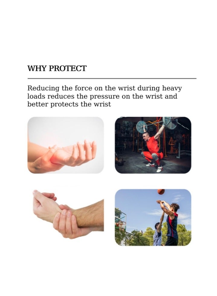 2-Piece wrist guard, fitness and sweat absorbing wrist strap (distinguishing left and right hands, 53 * 8cm, black and red) - Image 5
