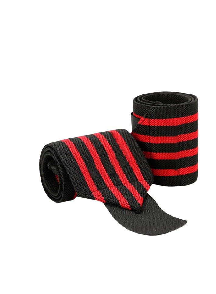 2-Piece wrist guard, fitness and sweat absorbing wrist strap (distinguishing left and right hands, 53 * 8cm, black and red) - Image 4