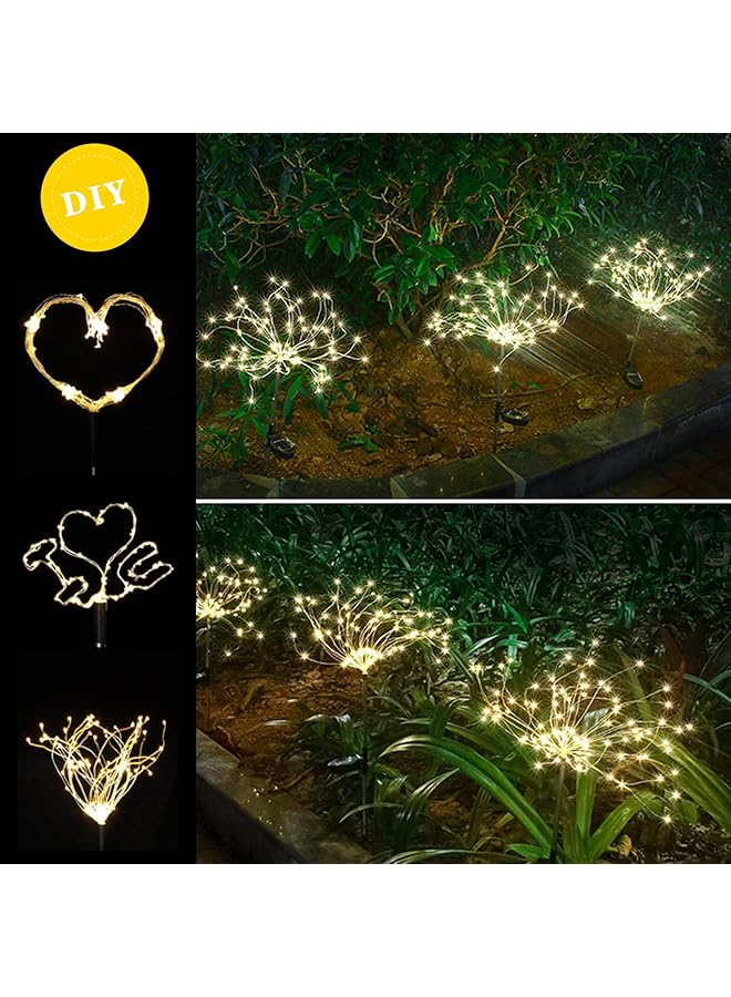 erorex 2 Pcs Solar Firework Light Outdoor Solar Garden Decorative Lights 120 Led Powered 40 Copper Wires String Diy Landscape Light For Walkway Pathway Backyard Decoration Parties Warm White - Image 5