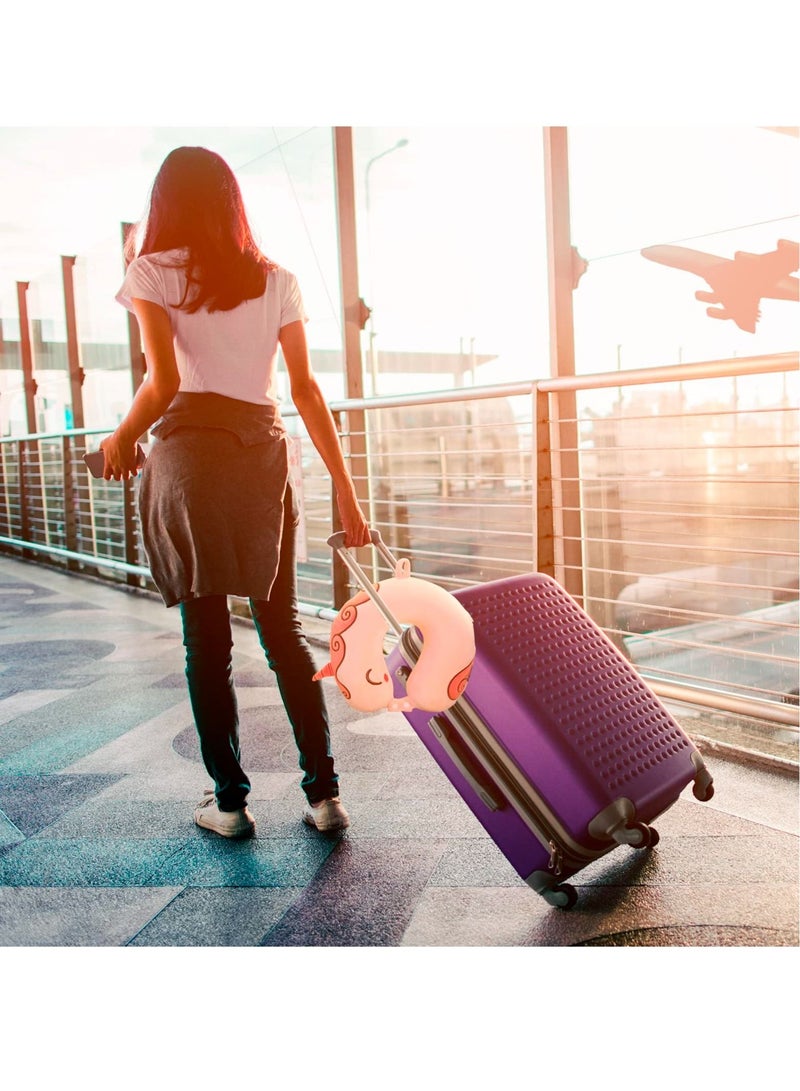 Excefore وسادة سفر كرتونية، وسادة عنق مريحة، وسادة سفر من فوم الذاكرة، مناسبة للطائرة، السيارة، القطار، الحافلة (وحيد القرن) - Image 5