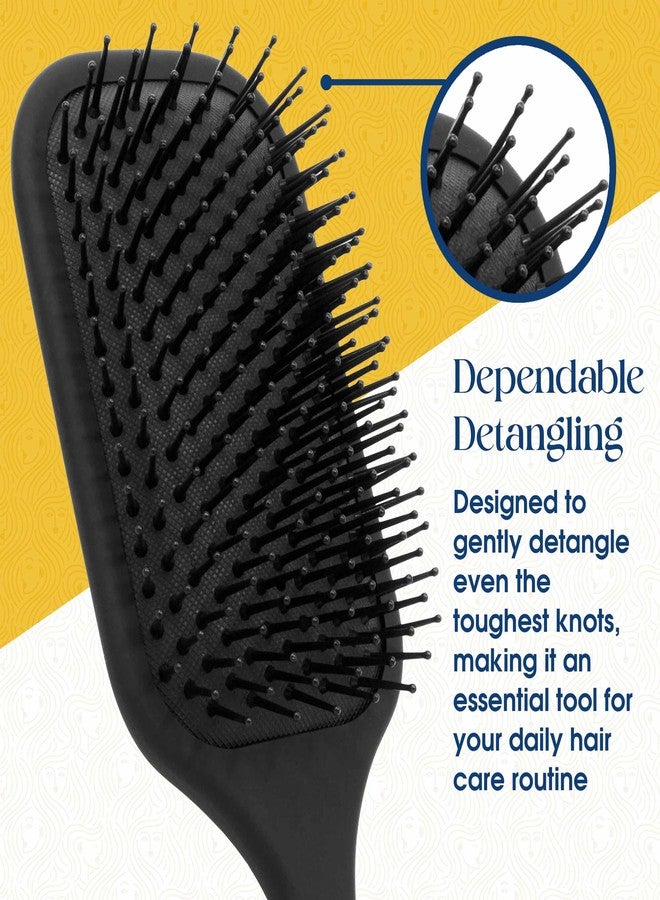 Giorgio Hair Brush Set - Black Paddle Brush with Tourmaline Ball Tip Bristles for Women, Men, Wet or Dry, Long, Thick, or Curly Hair - Image 5