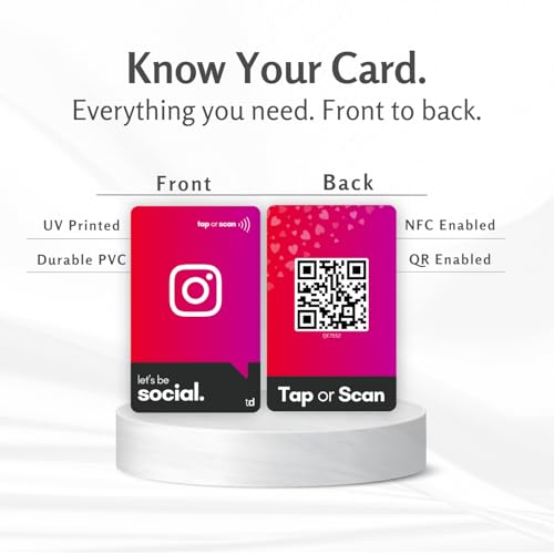 tinydabba NFC & QR Smart Social Follow Tap Card, Durable PVC, UV Printed – Connect on Instagram with One Tap, Contactless Link Sharing - Image 3