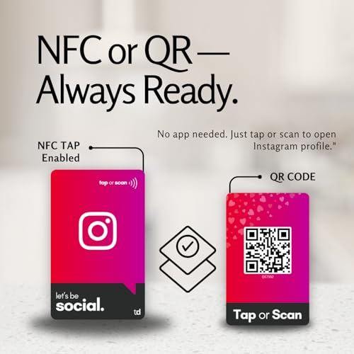 tinydabba NFC & QR Smart Social Follow Tap Card, Durable PVC, UV Printed – Connect on Instagram with One Tap, Contactless Link Sharing - Image 5