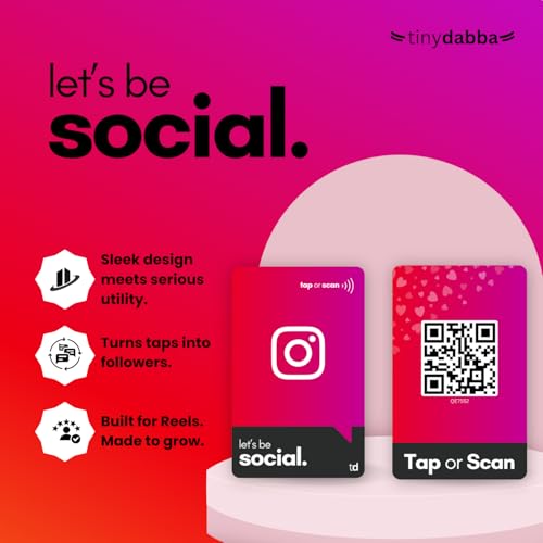 tinydabba NFC & QR Smart Social Follow Tap Card, Durable PVC, UV Printed – Connect on Instagram with One Tap, Contactless Link Sharing - Image 2