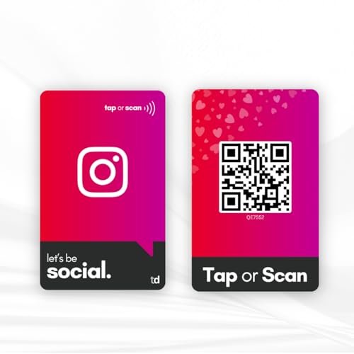 tinydabba NFC & QR Smart Social Follow Tap Card, Durable PVC, UV Printed – Connect on Instagram with One Tap, Contactless Link Sharing - Image 1
