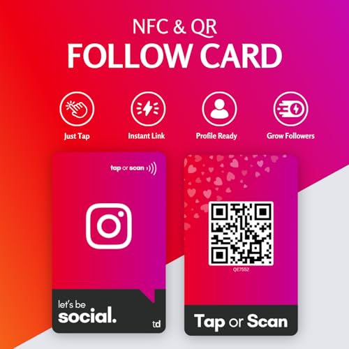 tinydabba NFC & QR Smart Social Follow Tap Card, Durable PVC, UV Printed – Connect on Instagram with One Tap, Contactless Link Sharing - Image 4