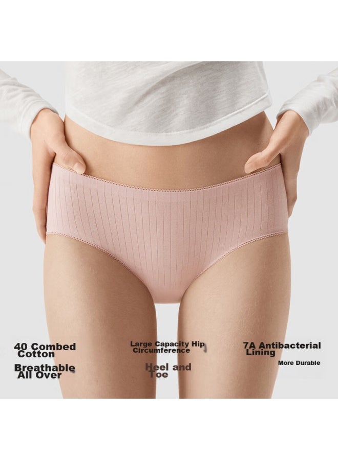Bananain Silver Skin 311s Women's Mid-rise Underwear, 10a Antibacterial Pure Cotton Breathable, Sweat-absorbing, Skin-friendly Seamless Triangle Panties, 3-pack - Image 2