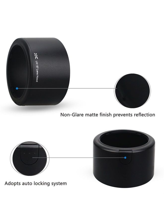 JJC Reversible Lens Hood Shade for Nikon AF-S DX NIKKOR 55-300mm f/4.5-5.6G ED VR Zoom Lens on Nikon D3400 D3500 D5600 D7100 D7500 Replaces Nikon HB-57, Compatible with 58mm Filter and Lens Cap - Image 1