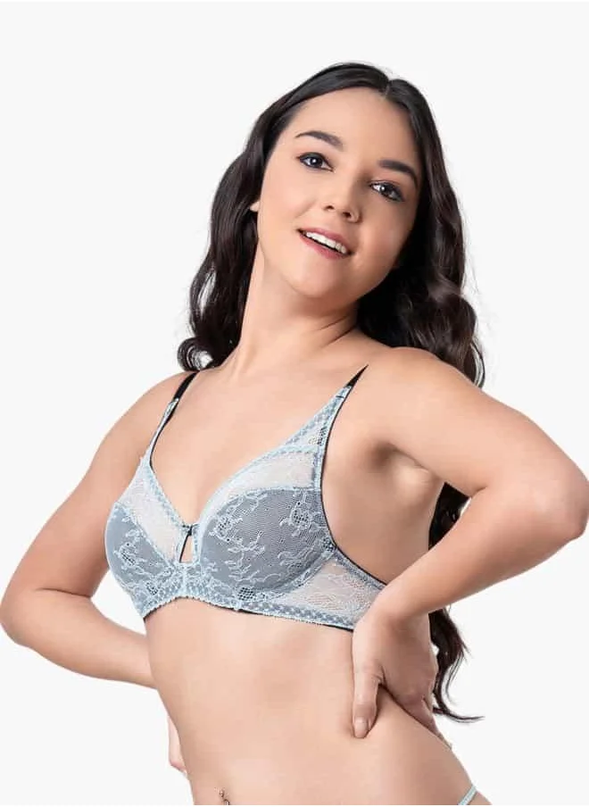 أدريا Wired Non Padded Lace Bra For Female