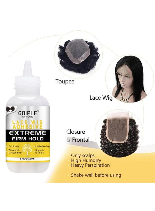 Goiple Wig Glue Lace Glue For Lace Front Lace Wigs Waterproof Lace Front Wig Glue For Wigs Strong Hold Transparent Lace Adhesive For Hair Replacement Invisible Hair Bonding Wig Adhesive(1.28 Fl Oz) - Image 3
