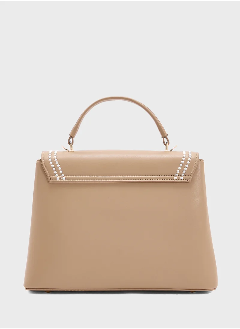 ايلا Embroidered Panel Satchel Bag
