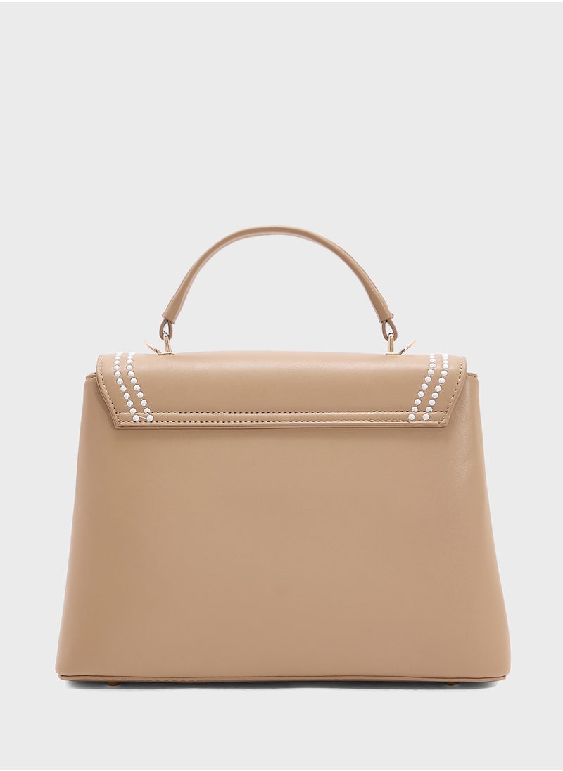 ELLA - Embroidered Panel Satchel Bag - Image 1