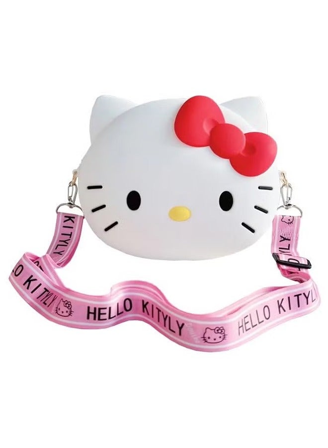 Hello Kitty Silicone Bag, Lovely Hello Kitty Wallet, Cartoon Animal Shoulder Bag, Kitty Cat Purse for Girls Birthday Gifts  - Image 1