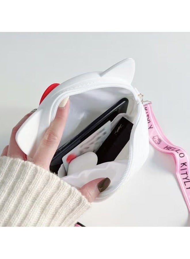 Hello Kitty Silicone Bag, Lovely Hello Kitty Wallet, Cartoon Animal Shoulder Bag, Kitty Cat Purse for Girls Birthday Gifts  - Image 3