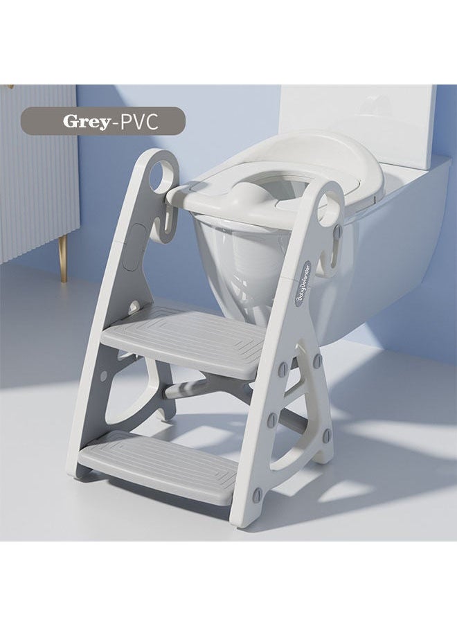 MIXDE Toilet Seat with Adjustable Step Stool Ladder,Potty Training Toilet Teat,2 in 1 Foldable Kids Toilet Training Seat,Splash Guard and Anti-Slip Handles for Boys Girls  - Image 1