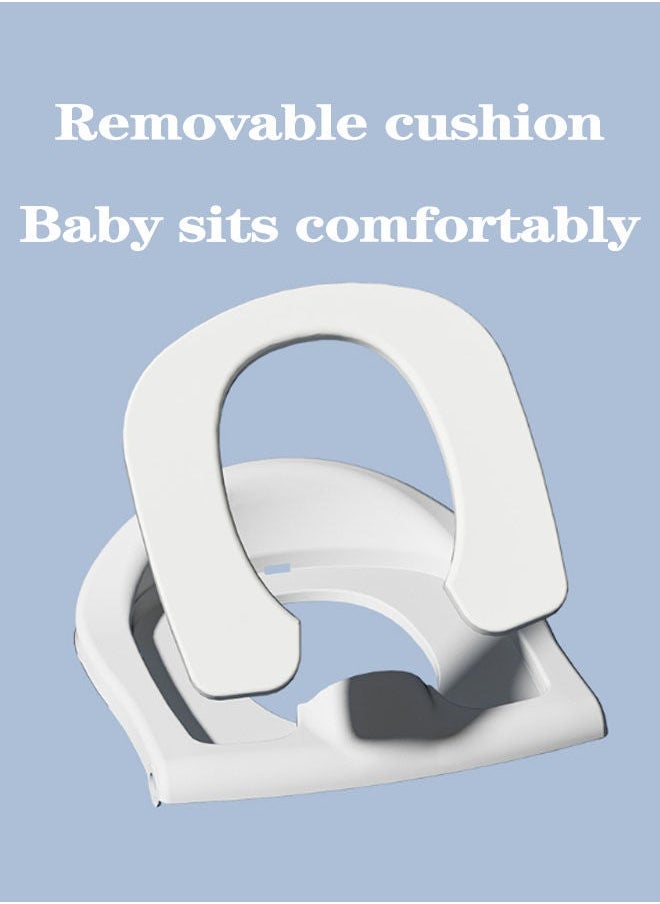 MIXDE Toilet Seat with Adjustable Step Stool Ladder,Potty Training Toilet Teat,2 in 1 Foldable Kids Toilet Training Seat,Splash Guard and Anti-Slip Handles for Boys Girls  - Image 2