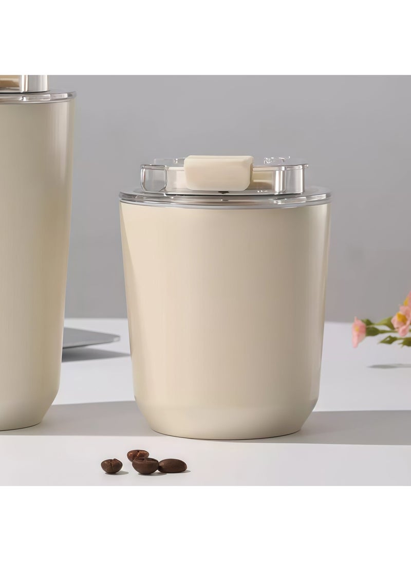 280ML Coffee Thermos，304 Stainless Steel Coffee Mug Insulated Tumbler, Leak Proof Travel Cup with Clear Lid & Wide Mouth, Easy Clean Double Wall Thermal Mug,Travel Portable Car Drinking Cup - Image 1