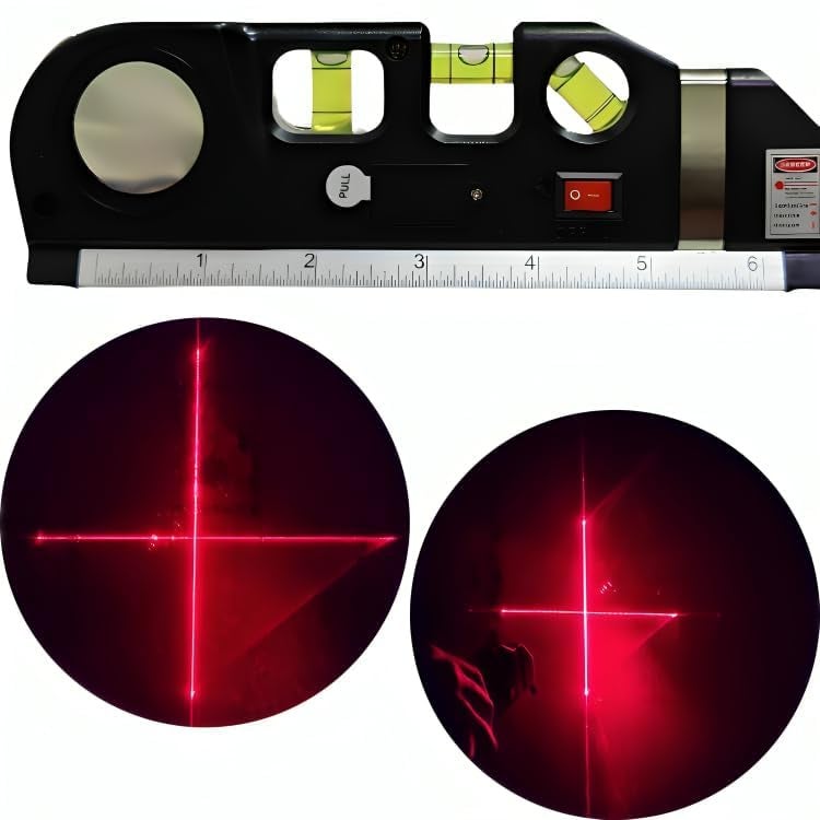 ISC ISC Level Laser NEW Plastic Horizon Vertical Measure Tape Aligner Bubbles Ruler Multifunction Leveler Tool - Image 1