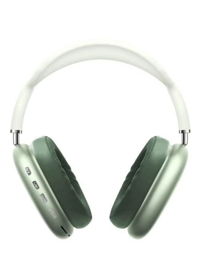 BSNL - P9 Bluetooth Wireless Headset – Over-Ear Headphones with Built-In Mic, Noise-Canceling Technology, Deep Bass, Comfortable Fit for Gaming, Calls & Music, Long Battery Life, Foldable, Lightweight, Compatible with iOS, Android, and PC Green/White - Image 1