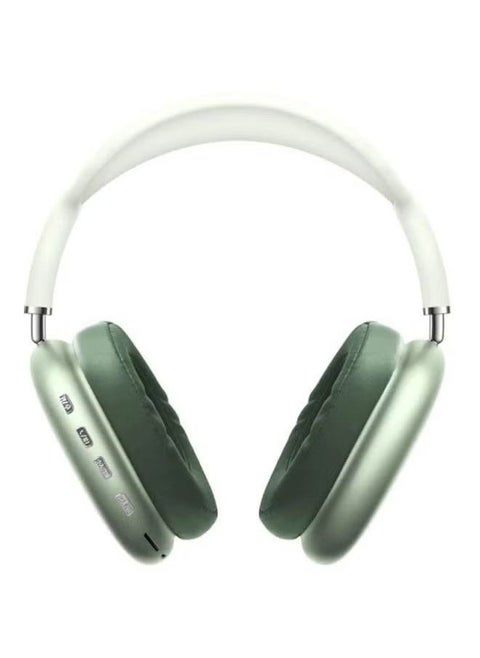 P9 Bluetooth Wireless Headset – Over-Ear Headphones with Built-In Mic, Noise-Canceling Technology, Deep Bass, Comfortable Fit for Gaming, Calls & Music, Long Battery Life, Foldable, Lightweight, Compatible with iOS, Android, and PC Green/White