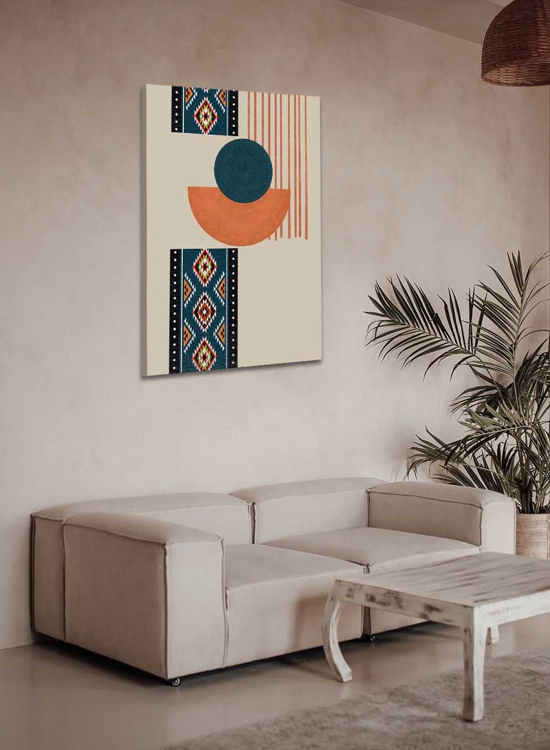 LOWHA Canvas Wall Art Stretched Over Wooden Frame with Saudi Inspired Pattern - Image 2
