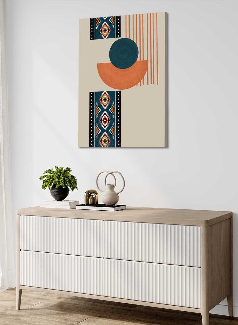 LOWHA Canvas Wall Art Stretched Over Wooden Frame with Saudi Inspired Pattern - Image 3