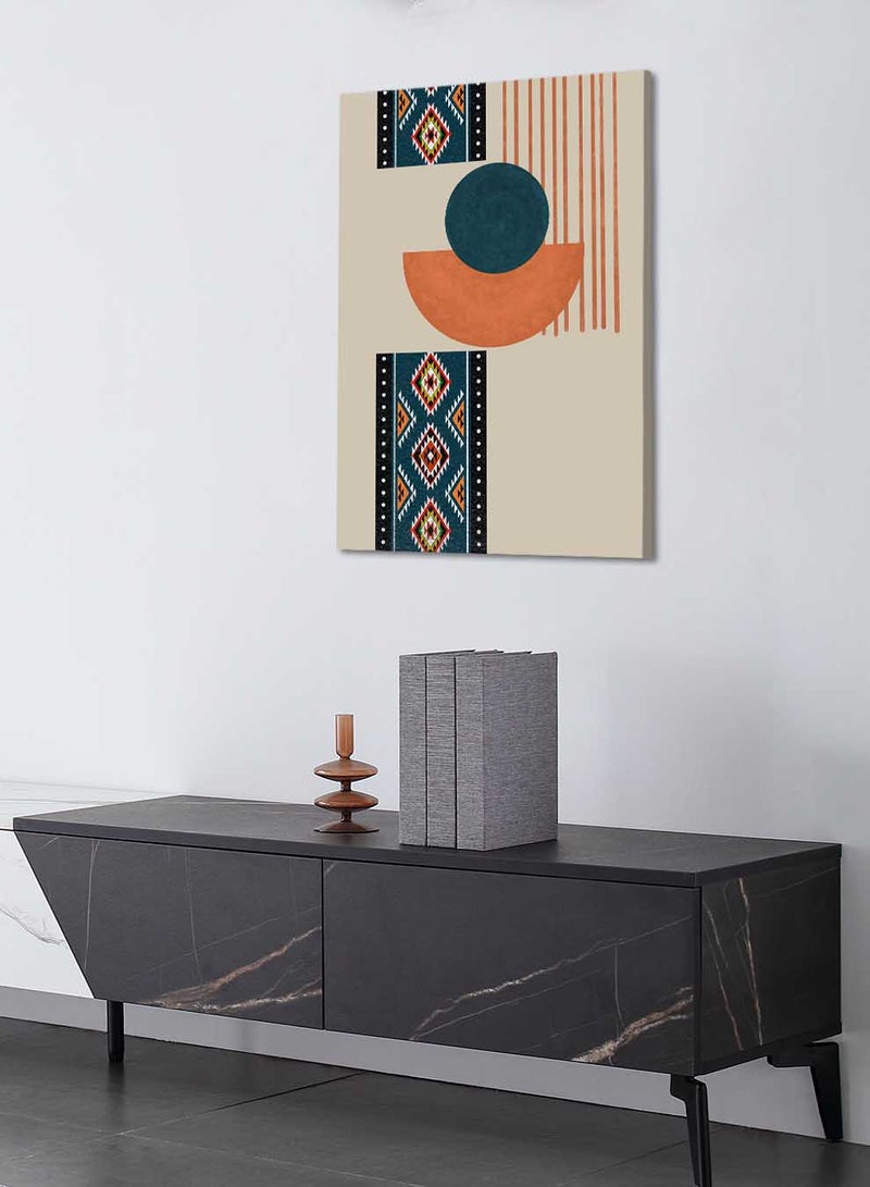 LOWHA Canvas Wall Art Stretched Over Wooden Frame with Saudi Inspired Pattern - Image 1