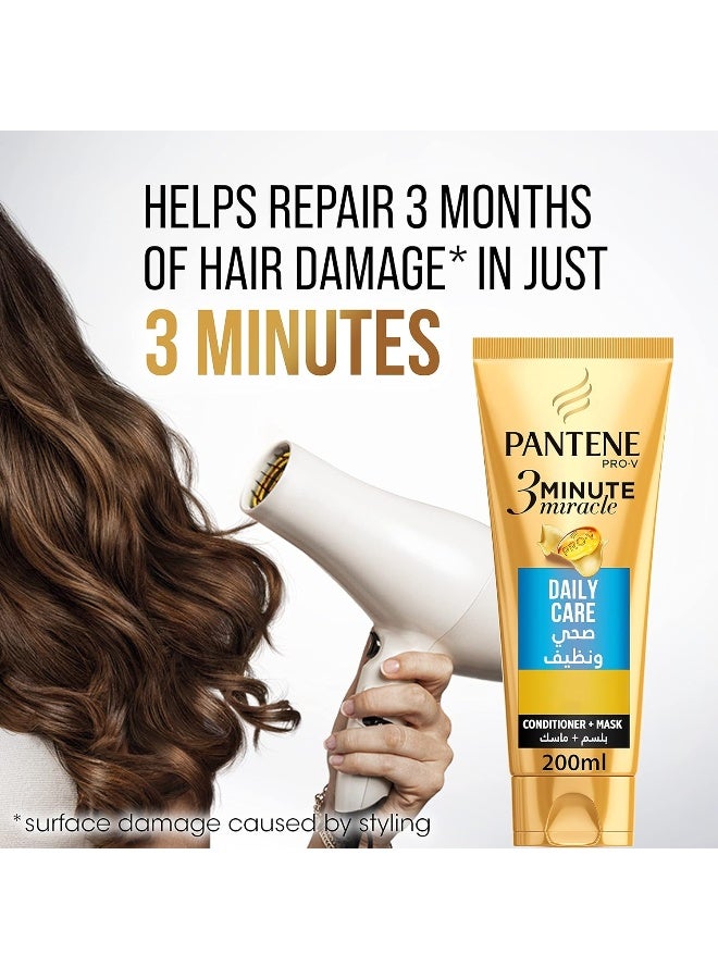 Pantene Pro-V 3 Minute Miracle Daily Care Conditioner + Mask 200 ml - Image 4