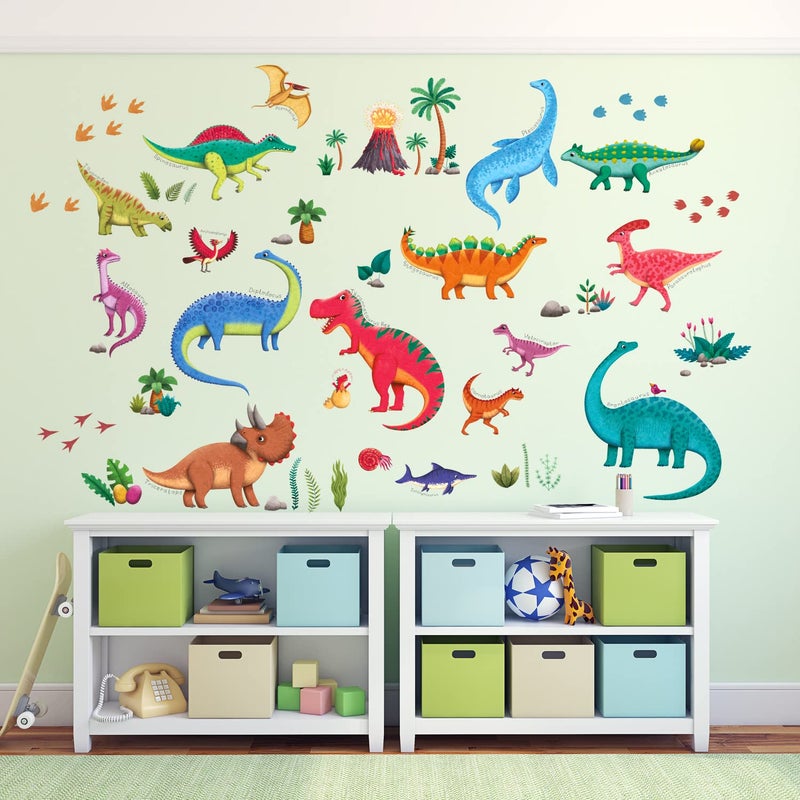 DECOWALL DS9-2115 Large Dinosaur Wall Decals Dino Stickers for Kids Boys Baby Nursery Bedroom Living Room Classroom Playroom Home Decor Art Decoration - Image 3