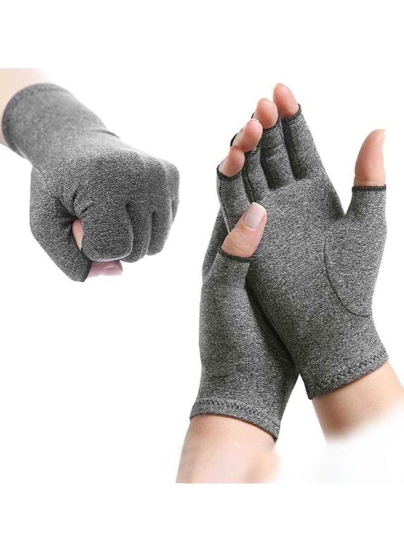 1 Pair Rheumatoid Arthritis Gloves Fingerless Compression Gloves for Pain Relief - Image 1