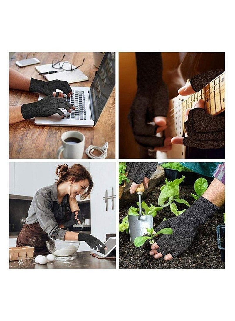 1 Pair Rheumatoid Arthritis Gloves Fingerless Compression Gloves for Pain Relief - Image 5