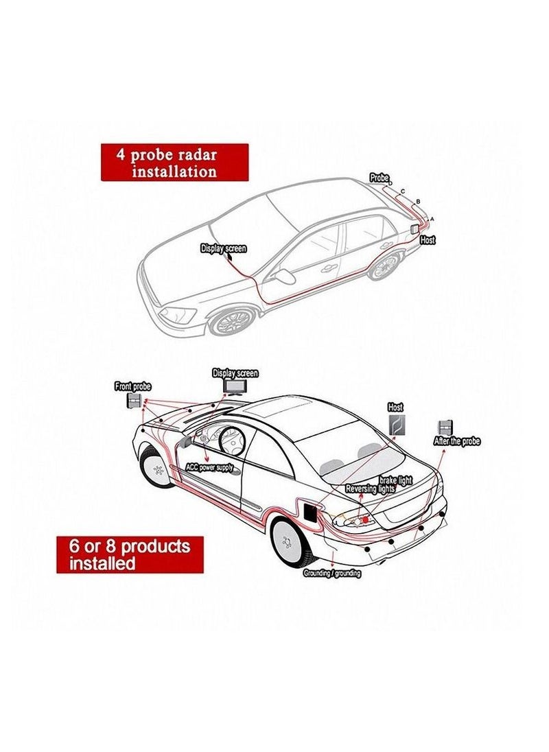 Generic - Car LED Parking Sensor Monitor With 4 Sensors - Image 1