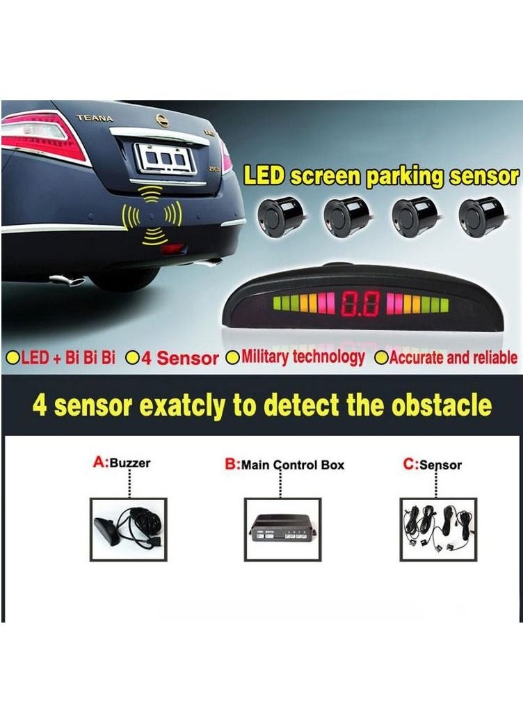 Generic - Car LED Parking Sensor Monitor With 4 Sensors - Image 1