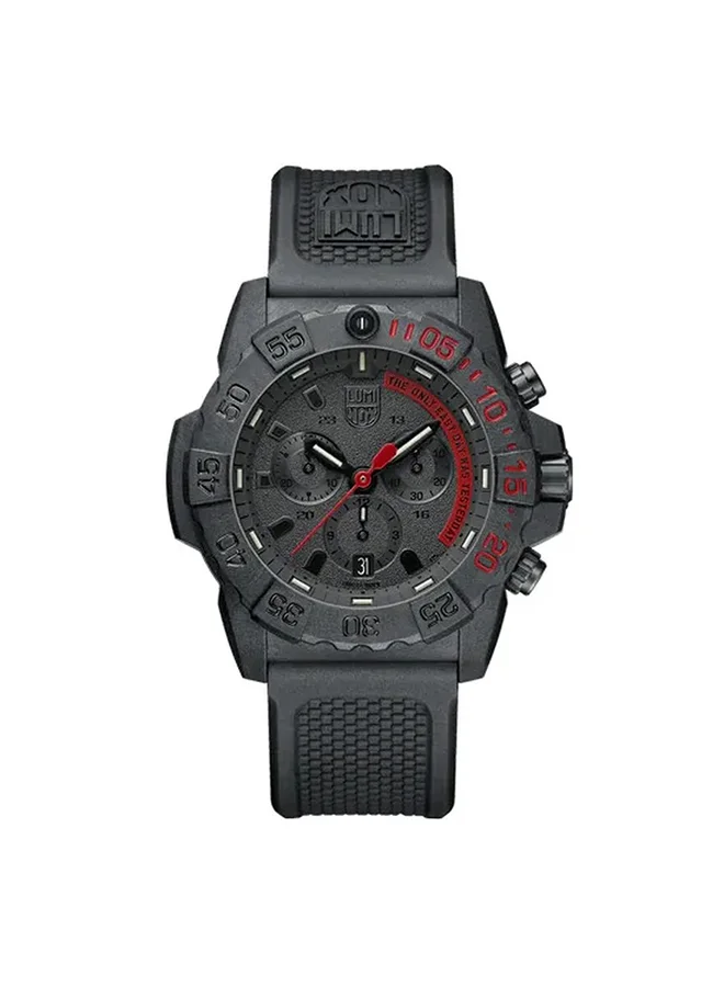 Luminox Men's Chronograph Round Shape Rubber Wrist Watch XS.3581.EY - 45 Mm