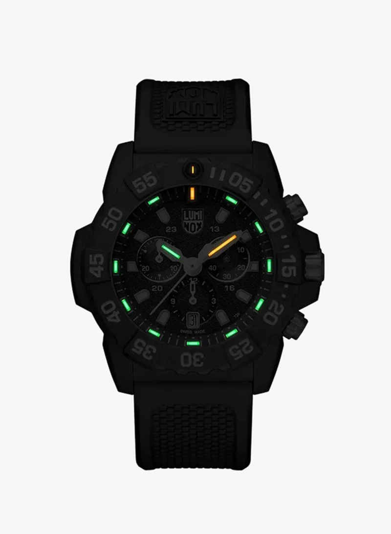 Luminox Men's Chronograph Round Shape Rubber Wrist Watch XS.3581.EY - 45 Mm