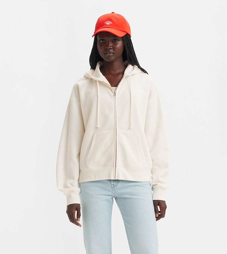 ليفايز سترة بغطاء رأس بسحاب للاستخدام اليومي