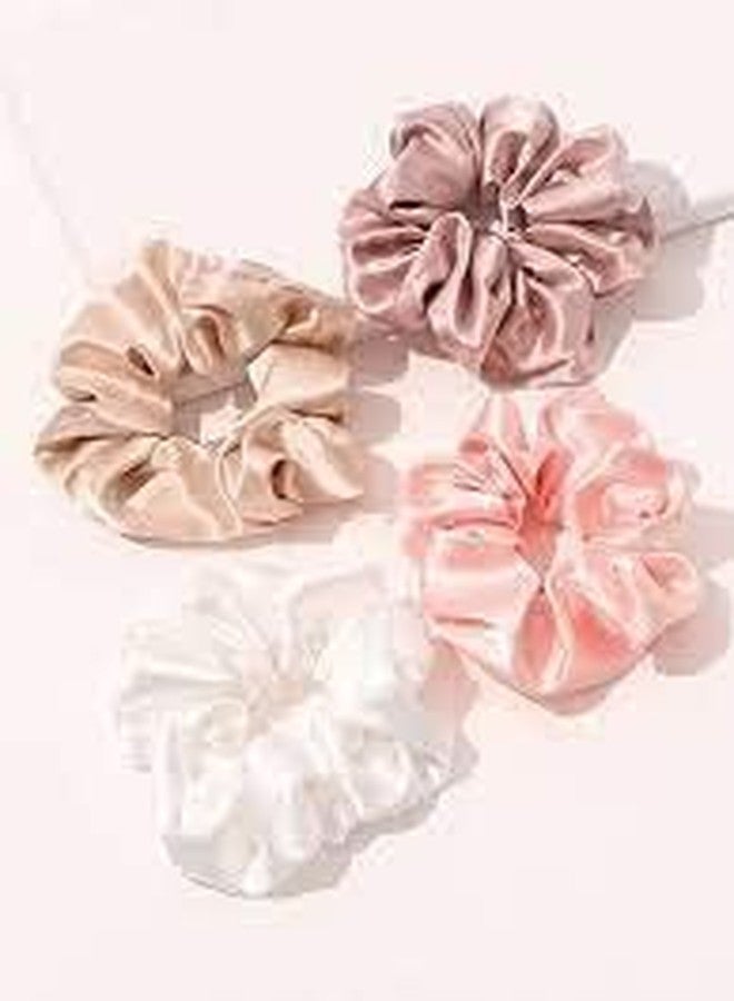 Glenoxzone Silk Satin Scrunchies for Girls & Women | Pack of 6 Plain Soft Hair Bands | Gentle Elastic Rubber Bands for Daily Use | Smooth & Stylish Hair Accessories Headbands - Image 4