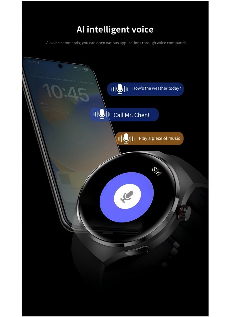PRO - smart watchGT4 PRO with Bluetooth calling function (answer/make calls), fitness tracking watch with sleep monitoring function, suitable for iPhone/Android, IP68 waterproof (ivory white) - Image 1