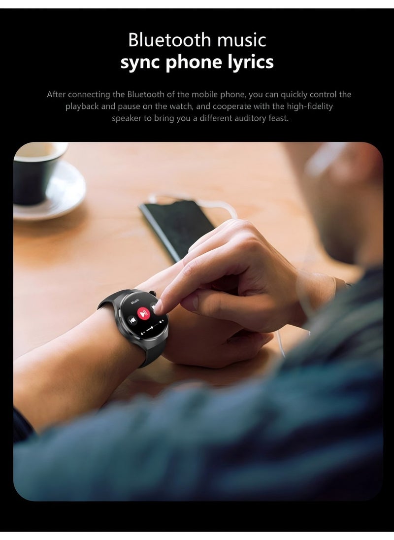 PRO - smart watchGT4 PRO with Bluetooth calling function (answer/make calls), fitness tracking watch with sleep monitoring function, suitable for iPhone/Android, IP68 waterproof (ivory white) - Image 1