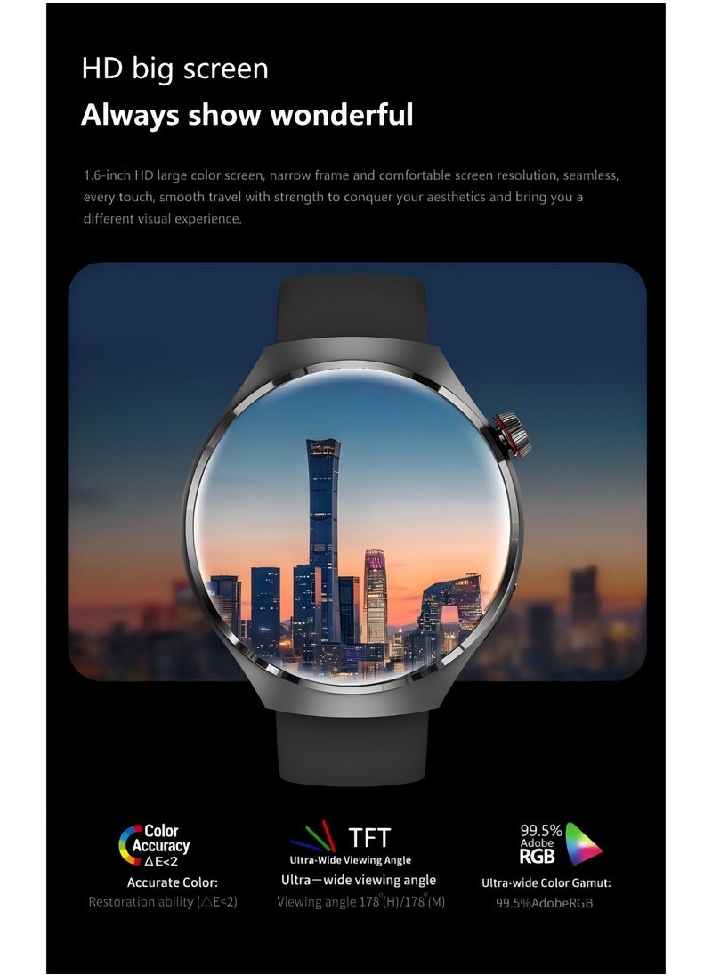 PRO - smart watchGT4 PRO with Bluetooth calling function (answer/make calls), fitness tracking watch with sleep monitoring function, suitable for iPhone/Android, IP68 waterproof (ivory white) - Image 1