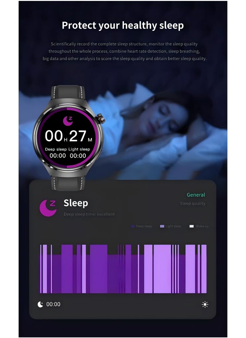 PRO - smart watchGT4 PRO with Bluetooth calling function (answer/make calls), fitness tracking watch with sleep monitoring function, suitable for iPhone/Android, IP68 waterproof (ivory white) - Image 1