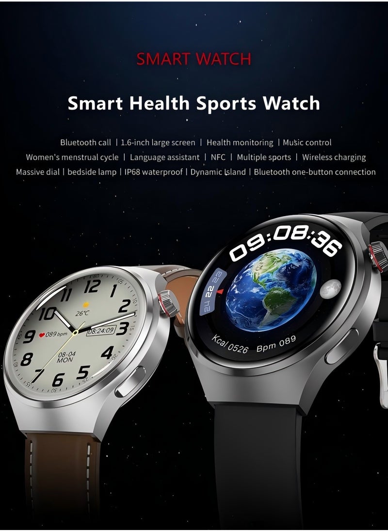 PRO - smart watchGT4 PRO with Bluetooth calling function (answer/make calls), fitness tracking watch with sleep monitoring function, suitable for iPhone/Android, IP68 waterproof (ivory white) - Image 1