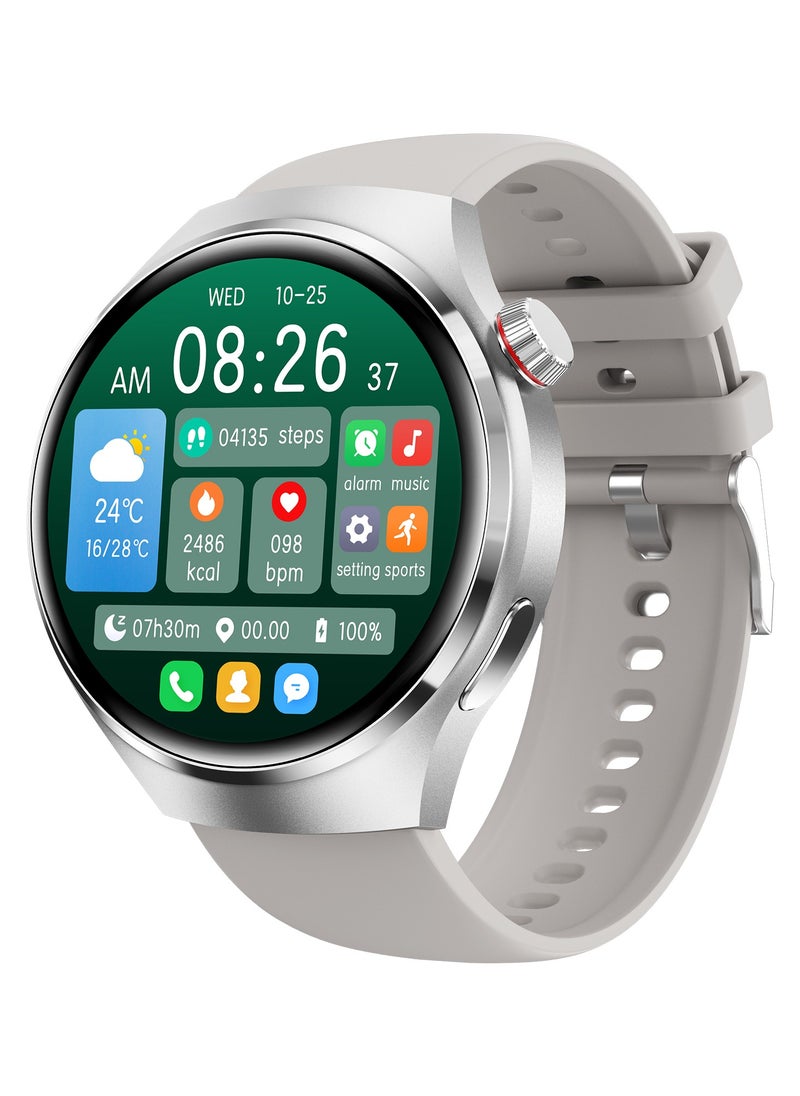 PRO - smart watchGT4 PRO with Bluetooth calling function (answer/make calls), fitness tracking watch with sleep monitoring function, suitable for iPhone/Android, IP68 waterproof (ivory white) - Image 1