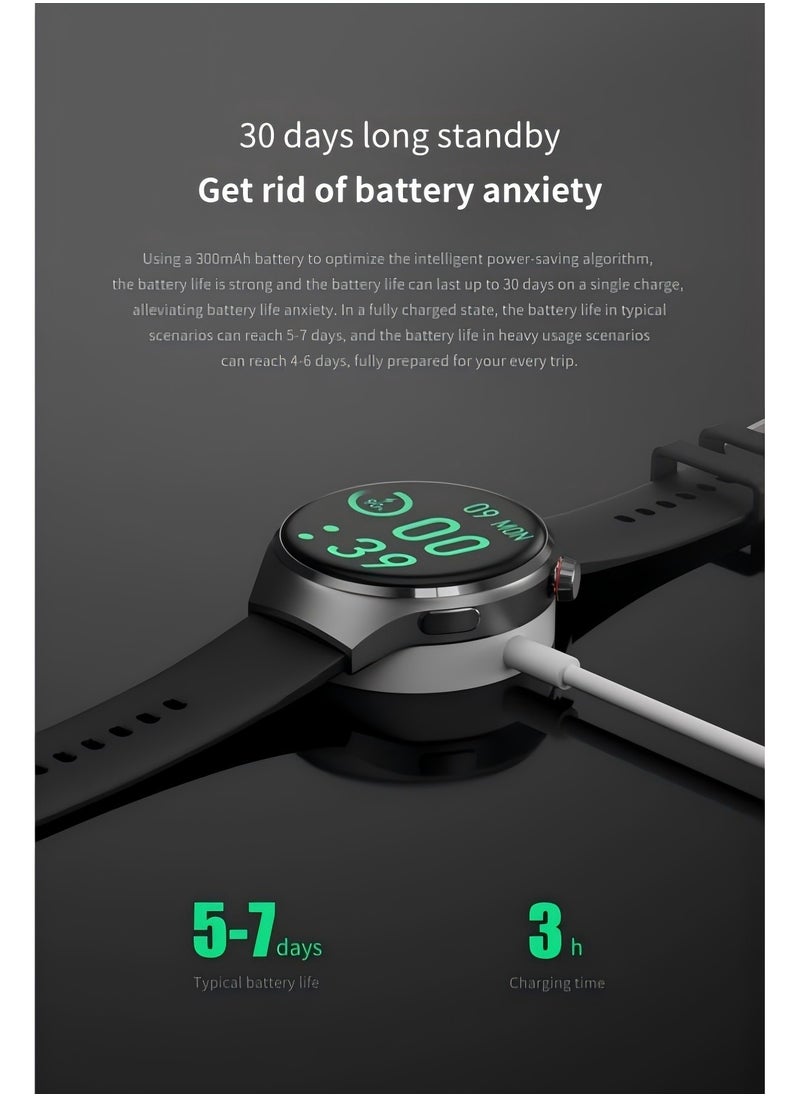 PRO - smart watchGT4 PRO with Bluetooth calling function (answer/make calls), fitness tracking watch with sleep monitoring function, suitable for iPhone/Android, IP68 waterproof (ivory white) - Image 1