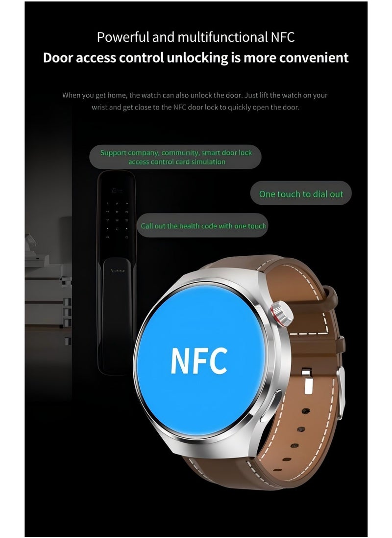 PRO - smart watchGT4 PRO with Bluetooth calling function (answer/make calls), fitness tracking watch with sleep monitoring function, suitable for iPhone/Android, IP68 waterproof (ivory white) - Image 1