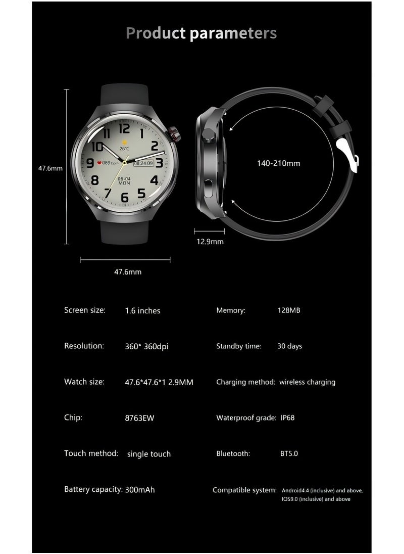 PRO - smart watchGT4 PRO with Bluetooth calling function (answer/make calls), fitness tracking watch with sleep monitoring function, suitable for iPhone/Android, IP68 waterproof (ivory white) - Image 1